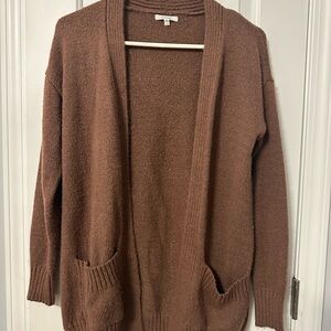 Cozy Brown Open-Front Cardigan
